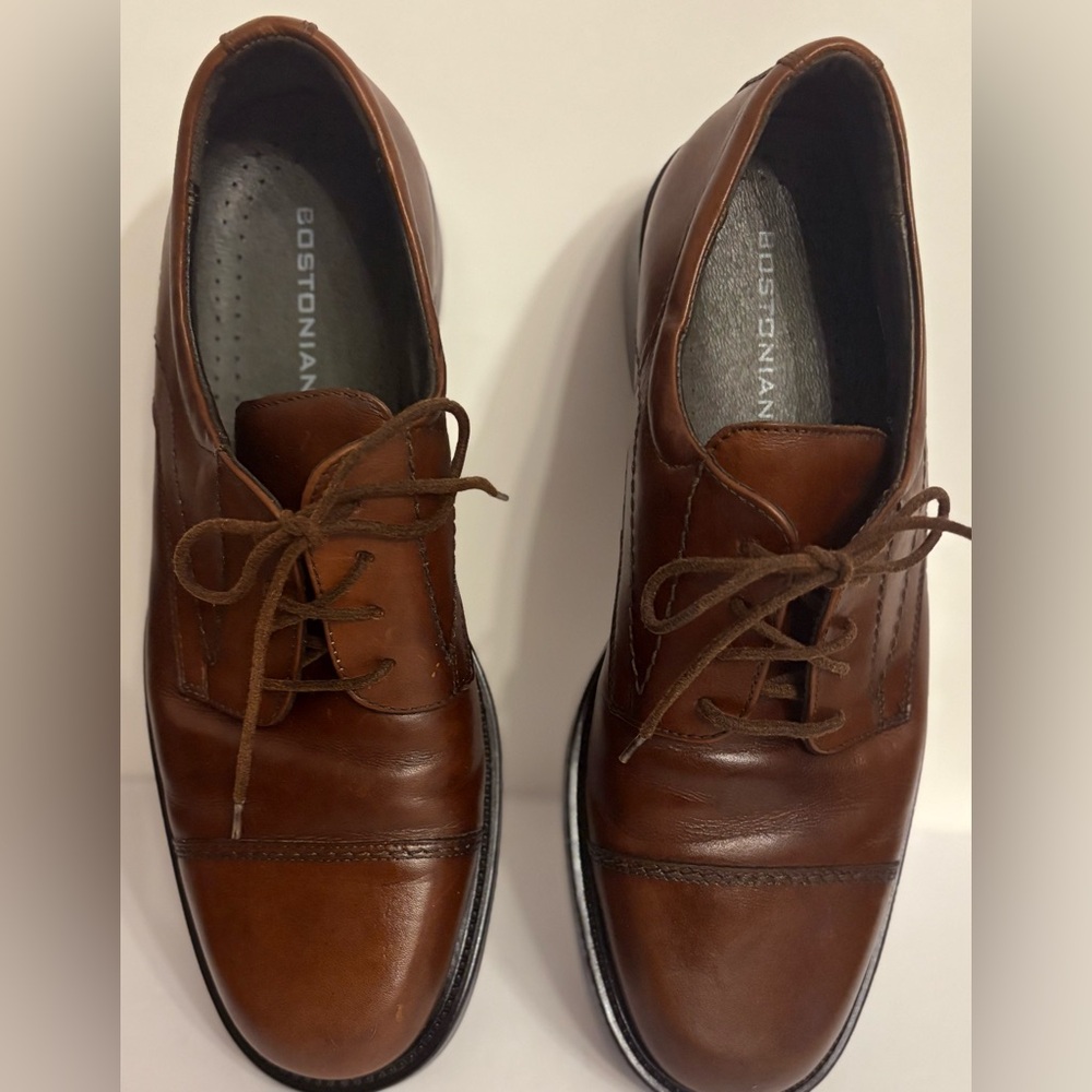 Bostonian Brown Leather Mens Dress Shoes Size10 M Made In Italy Vintage. 23042
